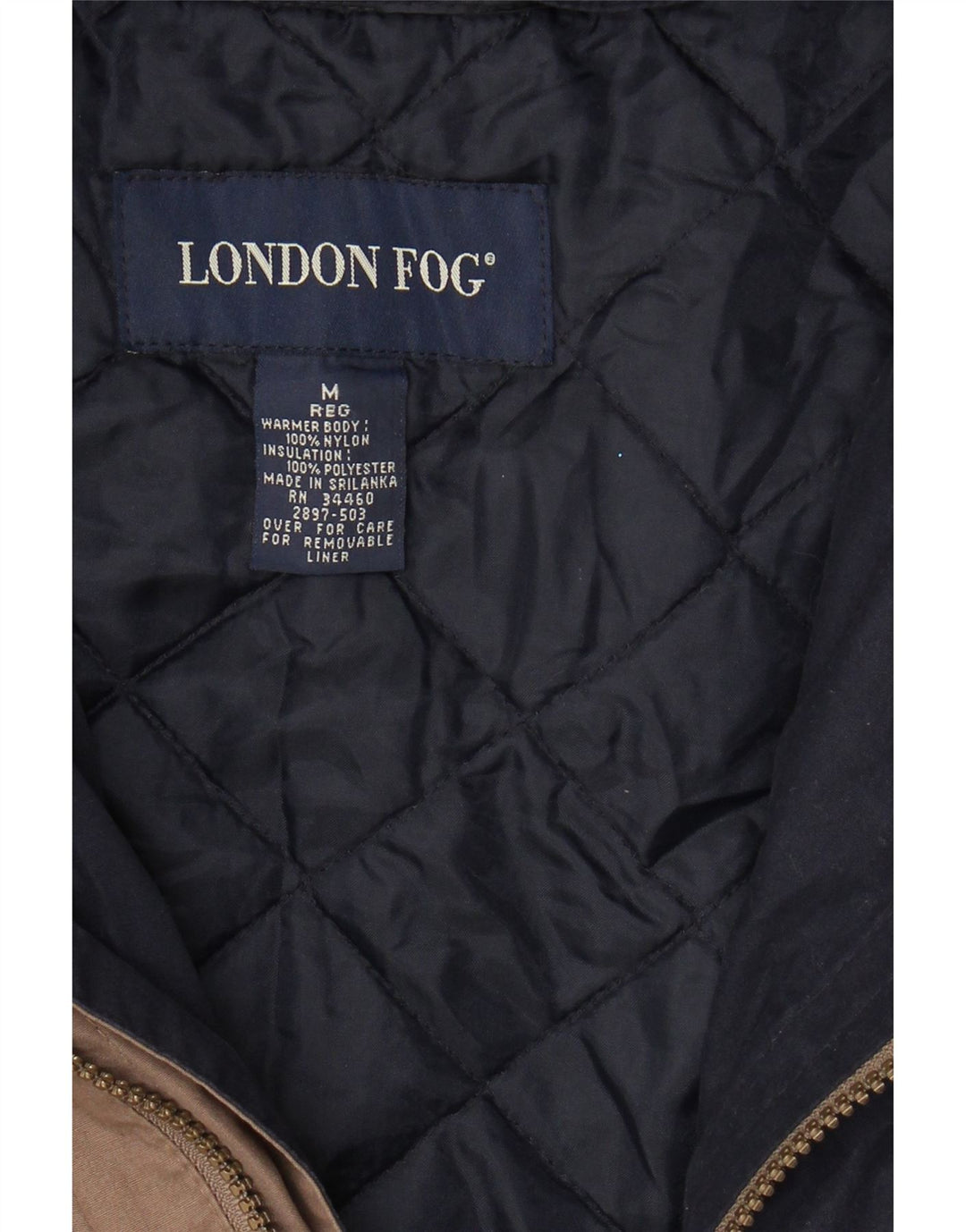 London Fog Ανδρικό μπουφάν Bomber Loose Fit Hooded UK 38 Medium Brown Nylon