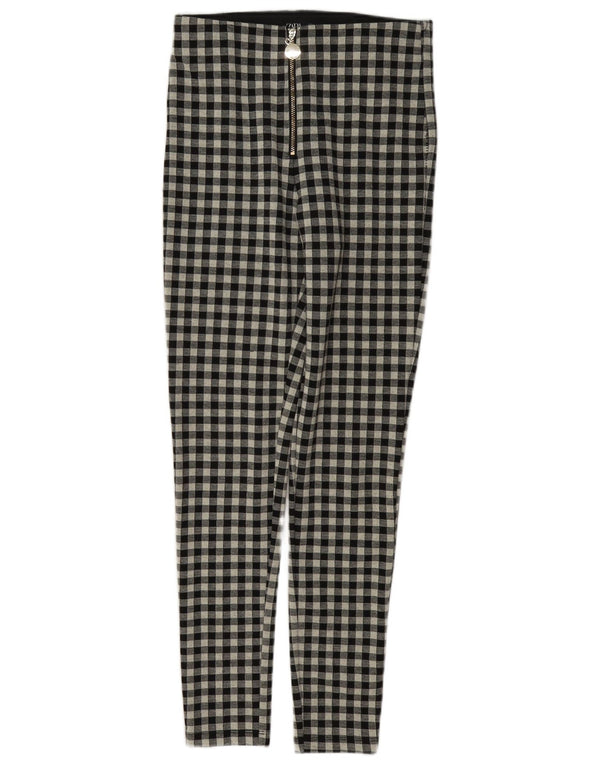 Zara Γυναικείο Skinny Casual Παντελόνι Small W26 L28 Black Gingham
