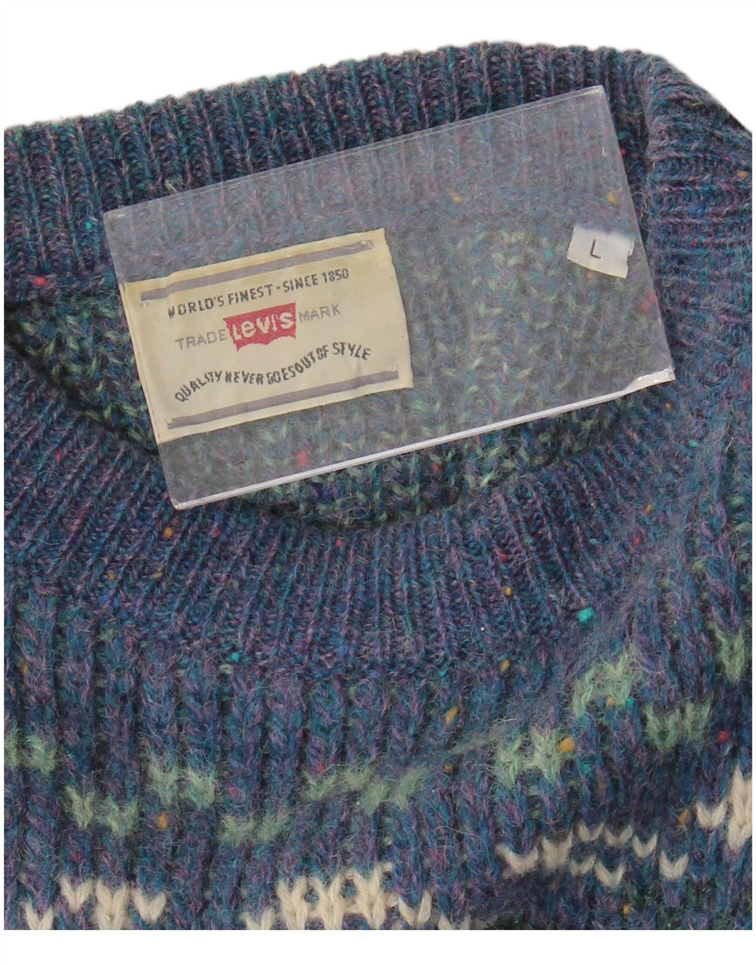 Γυναικείο Levi's Boat Neck Jumper πουλόβερ UK 16 Large Blue Fair Isle