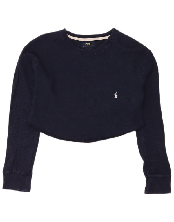 Polo Ralph Lauren Γυναικείο Crop Μακρυμάνικο UK 18 XL Navy Blue Cotton