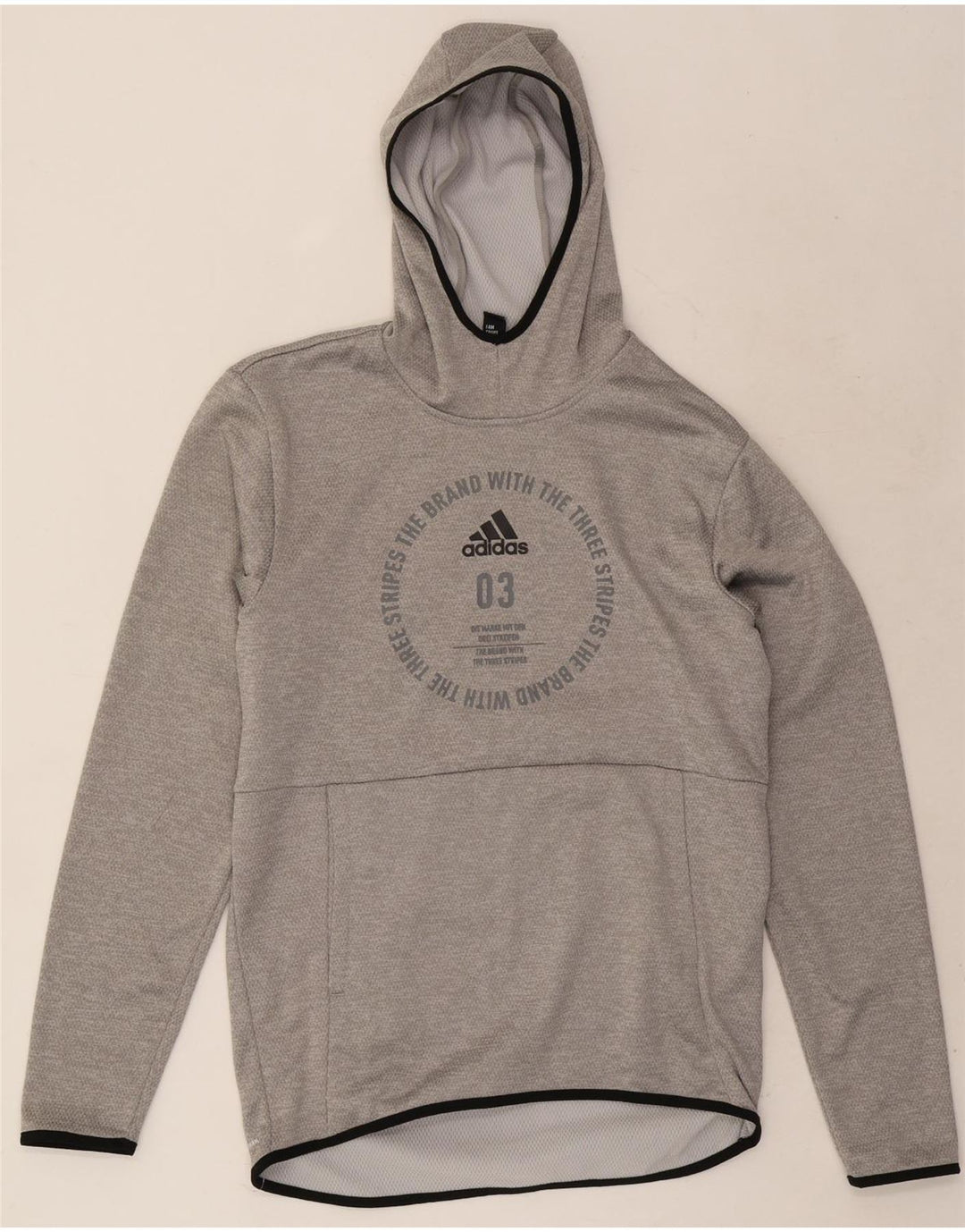 Ανδρικό γραφικό κουκούλα Adidas Μικρός Γκρι Πολυεστέρας