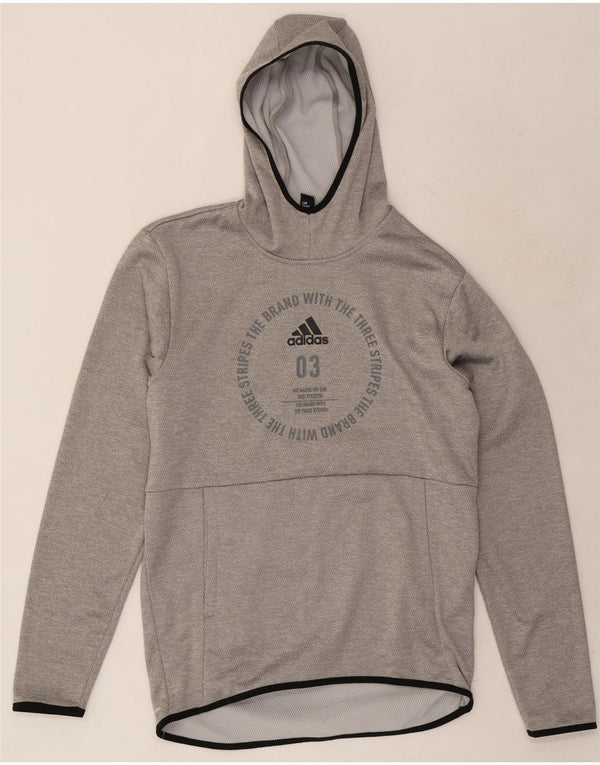 Ανδρικό γραφικό κουκούλα Adidas Μικρός Γκρι Πολυεστέρας