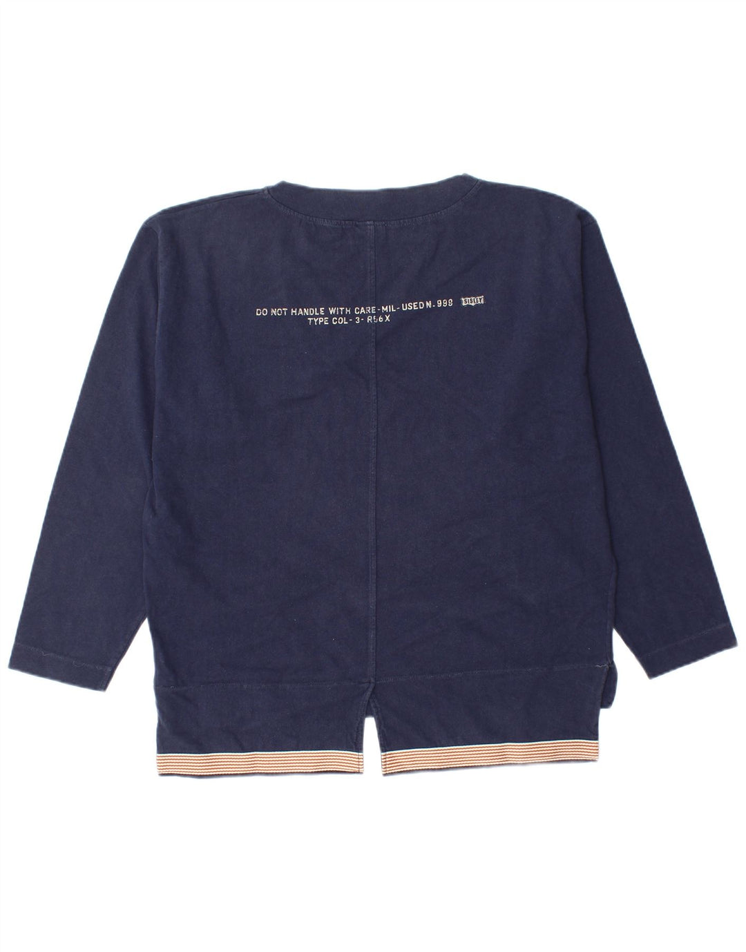 Γυναικείο γραφικό υπερμεγέθη φούτερ Sisley Jumper UK 14 Medium Navy Blue