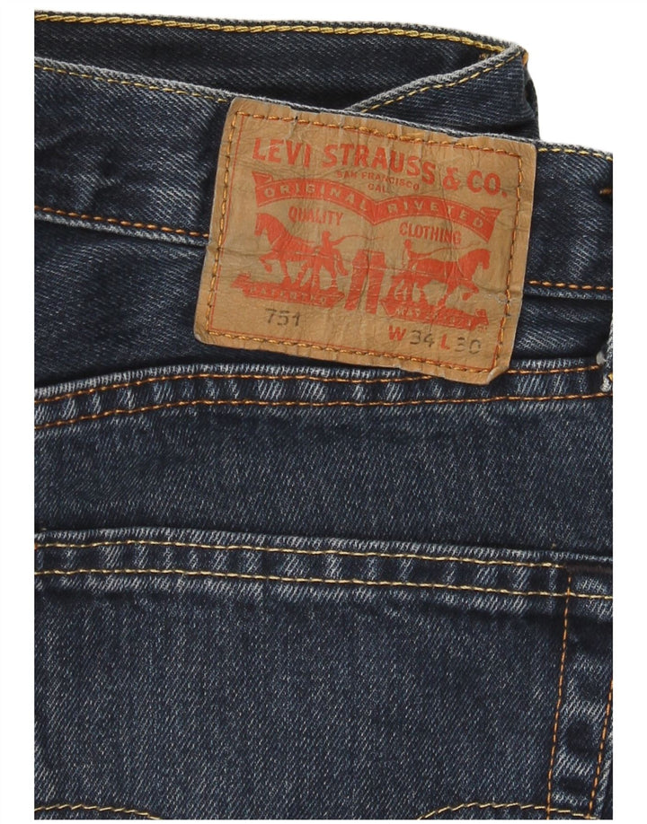Levi's Mens 751 Straight Jeans W34 L27 Μπλε Βαμβακερό