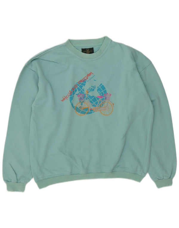 Vagabond Γυναικεία γραφικά υπερμεγέθη φούτερ Jumper UK 10 Small Turquoise