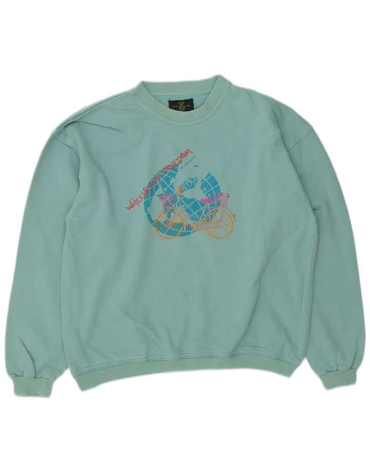 Vagabond Γυναικεία γραφικά υπερμεγέθη φούτερ Jumper UK 10 Small Turquoise