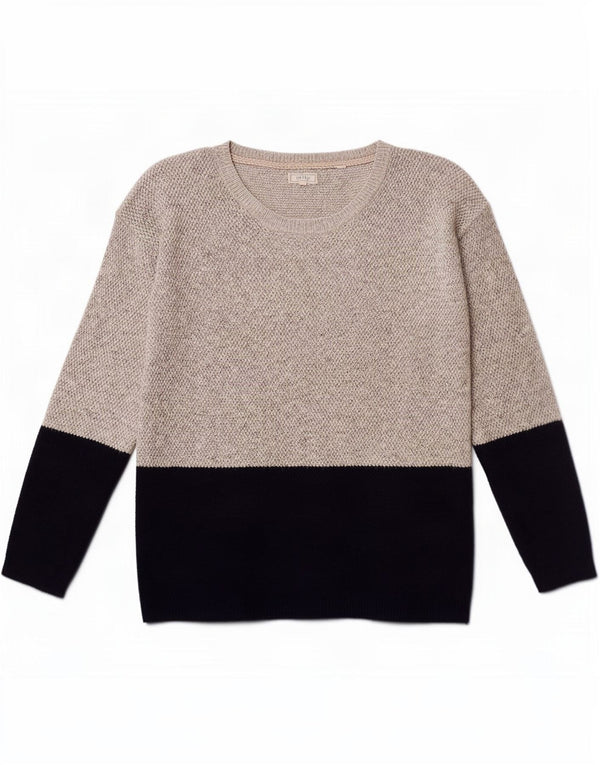 Fat Face Γυναικείο πουλόβερ με λαιμόκαυστο UK 12 Medium Grey Colourblock