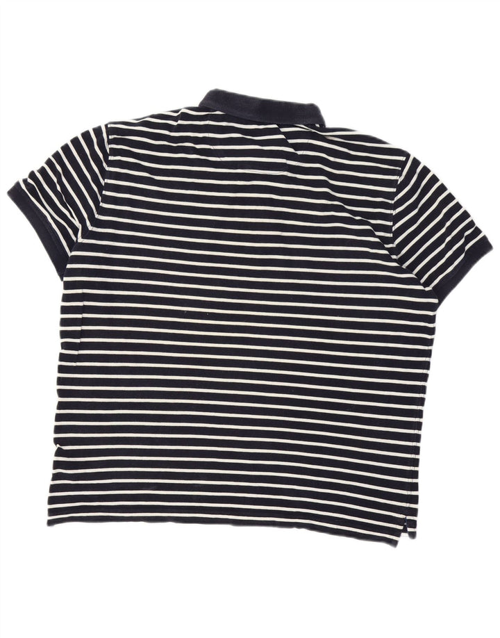 Ανδρικό μπλουζάκι πόλο Massimo Dutti Μεγάλο Navy Blue ριγέ
