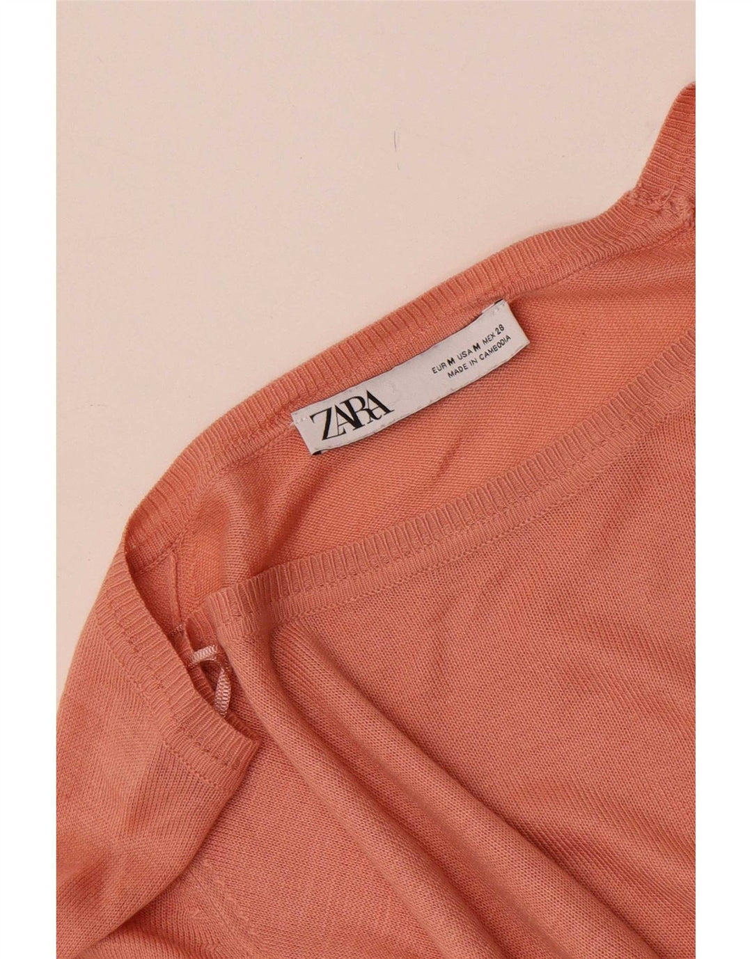 Zara Γυναικεία Μπλούζα Relaxed Fit Top UK 14 Medium Pink