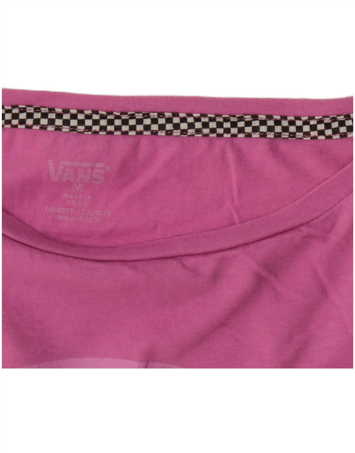 Vans Γυναικεία γραφικά T-Shirt Top UK 12 Medium Pink