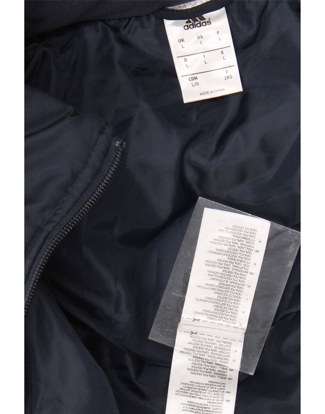 Ανδρικό παλτό Adidas FC Bayern Munchen UK 40 Large Navy Blue Polyester