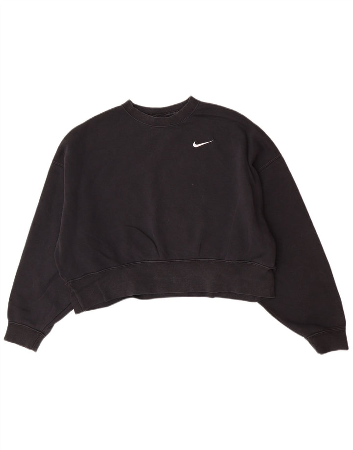 Γυναικείο φούτερ Nike Crop Oversized Jumper UK 10 Small μαύρο βαμβακερό