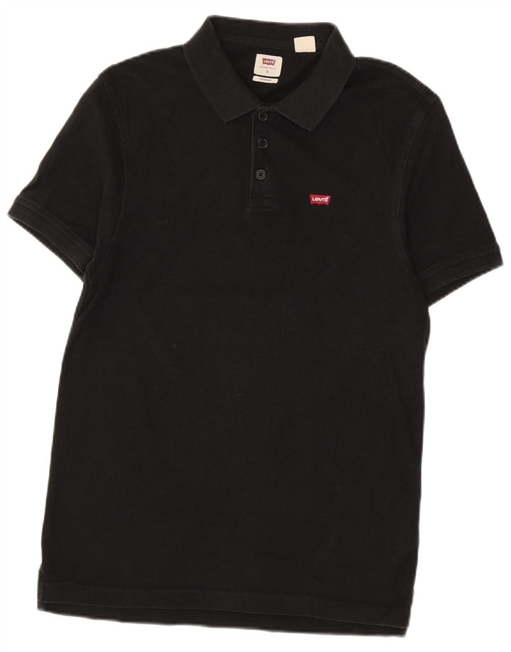 Ανδρικό μπλουζάκι Levi's Standard Polo Μικρό μαύρο βαμβακερό