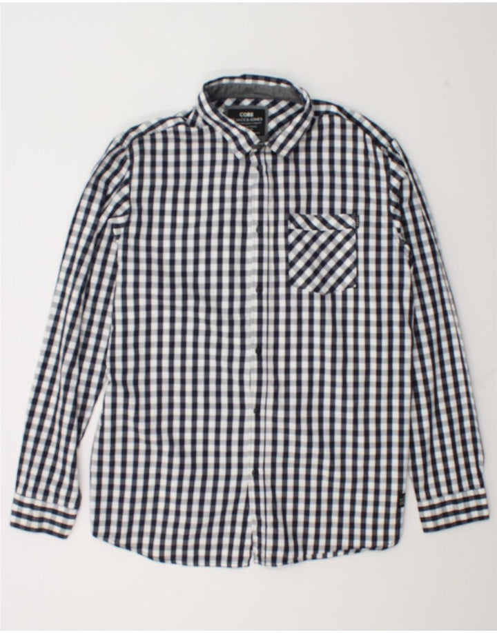 Ανδρικό πουκάμισο Jack & Jones 2XL Navy Blue Gingham Cotton