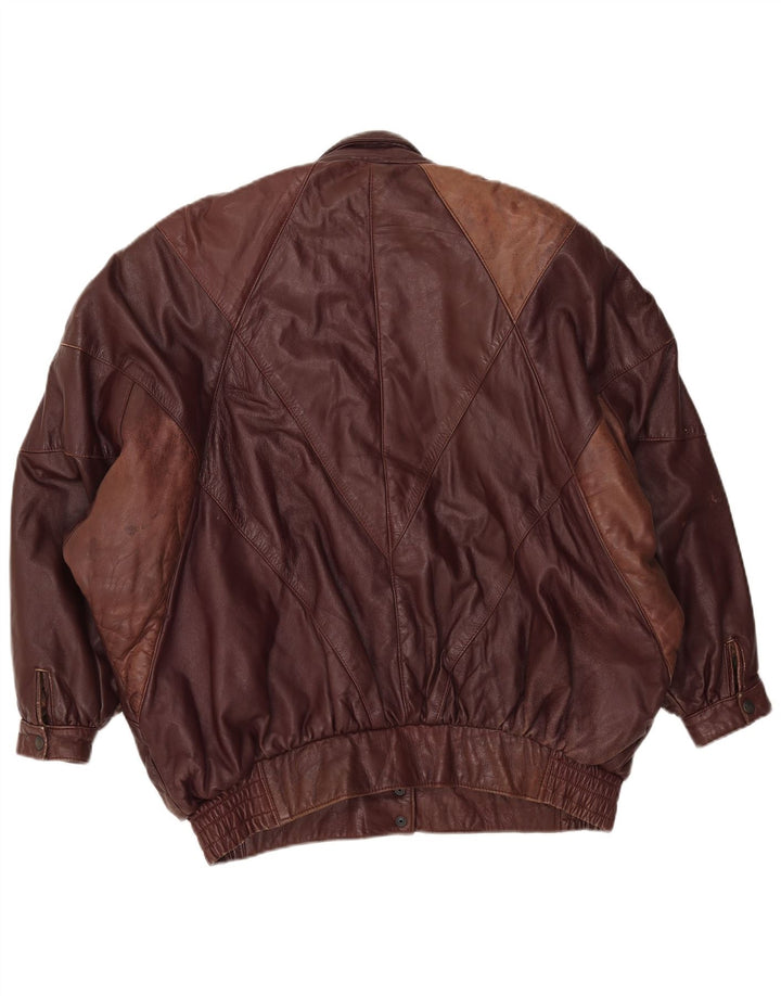 Vintage Γυναικείο Oversized Δερμάτινο Μπουφάν EU 38 Δερμάτινο Μεσαίο Καφέ