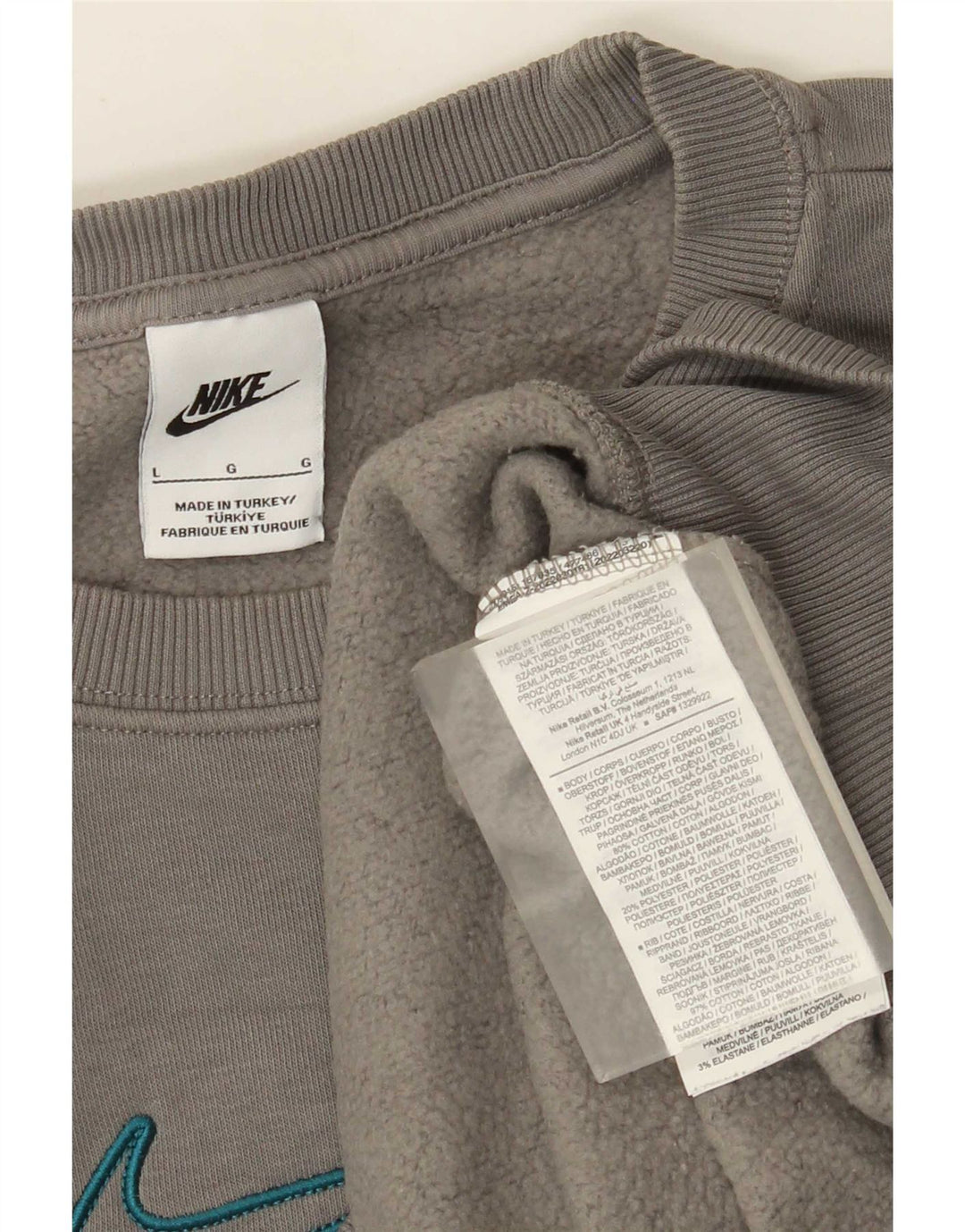 Ανδρικό φούτερ Nike με φαρδιά φόρμα, γκρι βαμβακερό