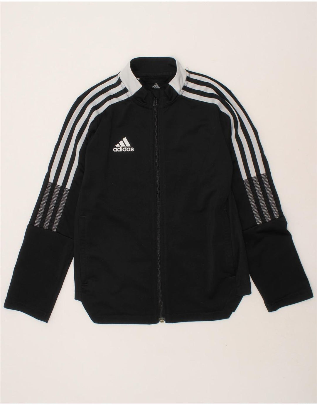 ADIDAS Boys Tracksuit Top Jacket 7-8 Years Black Polyester Vintage Adidas and Second-Hand Adidas from Messina Hembry 