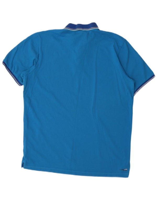 Adidas Mens Clima 365 Polo πουκάμισο μεγάλο μπλε ριγέ βαμβακερό