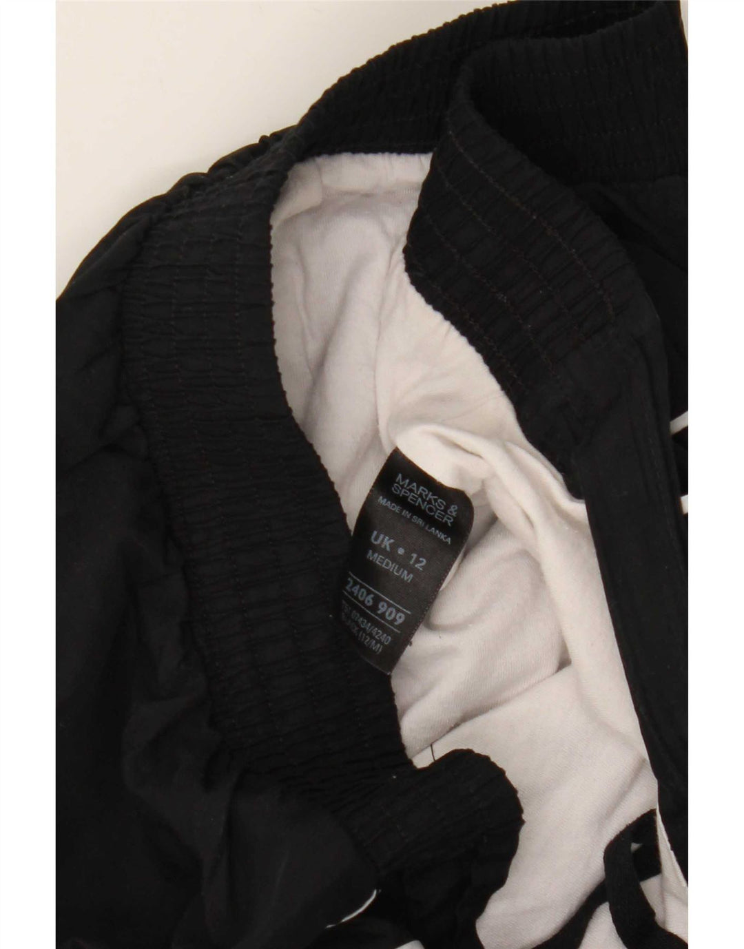 Marks & Spencer Γυναικεία αθλητική φόρμα Παντελόνια UK 12 Medium Black Polyester
