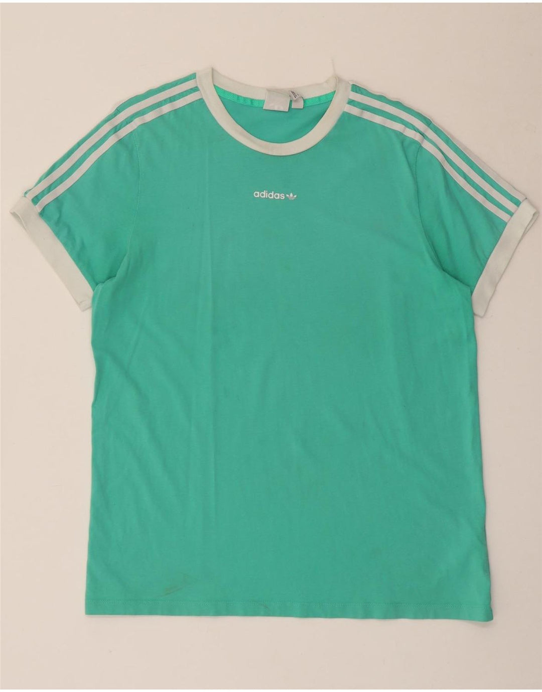 Adidas Γυναικείο T-Shirt Top UK 14 Μεγάλο Τυρκουάζ Βαμβάκι