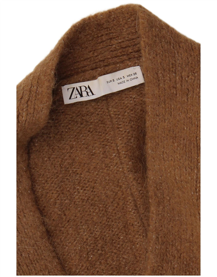 ZARA Γυναικεία Ζακέτα Oversized UK 10 Small Brown