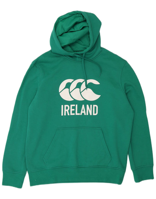 Canterbury Mens Ireland Graphic Hoodie Jumper XL Green Cotton Sports