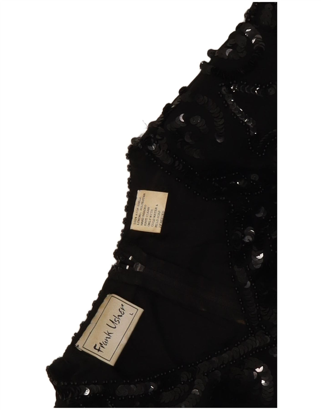 Frank Usher Γυναικεία Μπλούζα Τοπ UK 16 Large Black Silk
