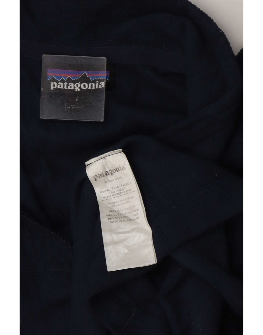 Patagonia Ανδρικό φερμουάρ Fleece Jumper Μεγάλο Navy Blue Polyester