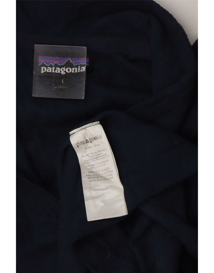 Patagonia Ανδρικό φερμουάρ Fleece Jumper Μεγάλο Navy Blue Polyester