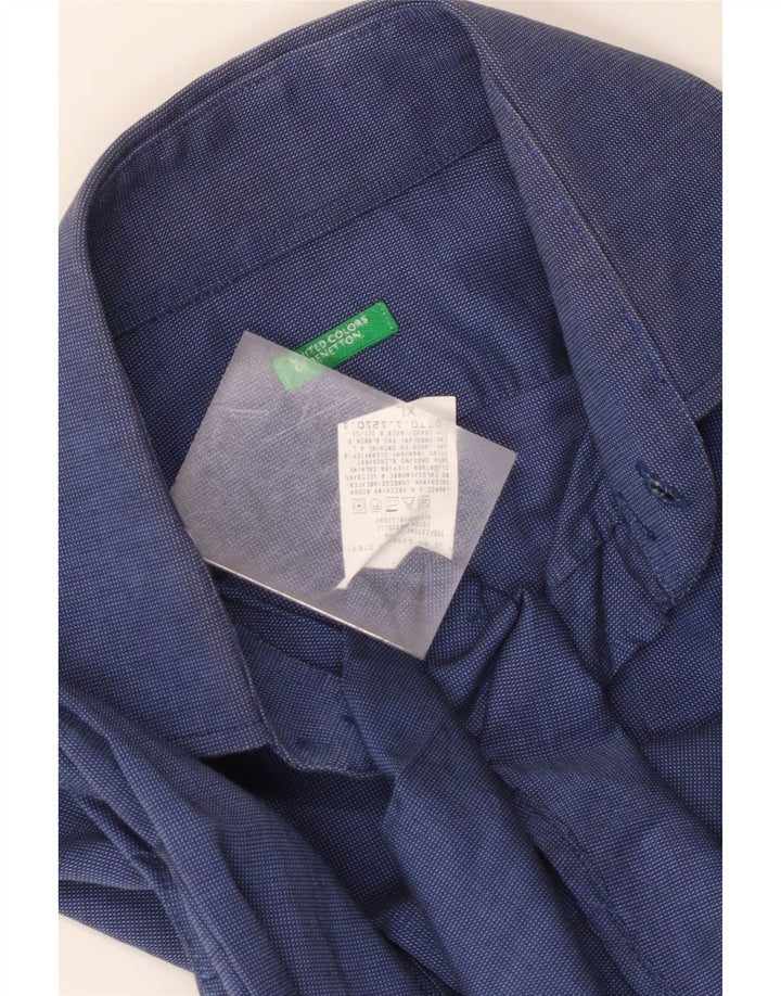 Ανδρικό πουκάμισο Benetton XL Navy Blue Cotton