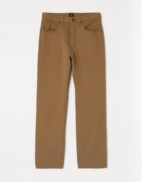 Lee Mens Brooklyn Straight Casual Παντελόνι W32 L32 Καφέ Βαμβακερό