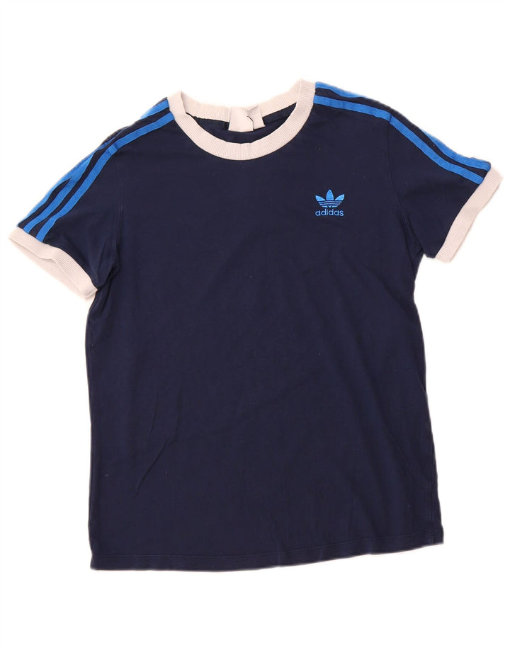 Γυναικείο T-Shirt ADIDAS Top UK 12 Medium Navy Blue