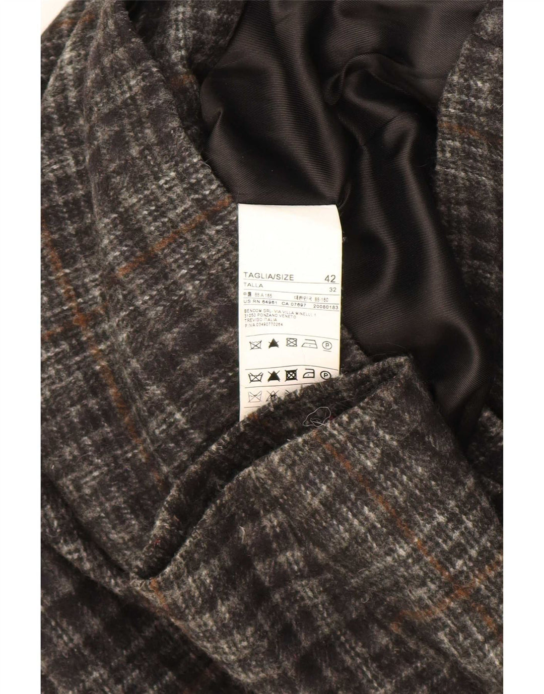 Γυναικείο μπουφάν Benetton με κουκούλα Duffle IT 42 Ακρυλικό μεσαίου γκρι
