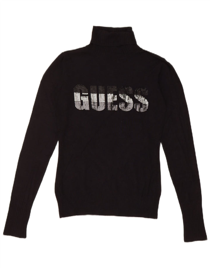 Guess Γυναικείο πουλόβερ με ρολό λαιμόκοψη UK 8 Small μαύρο