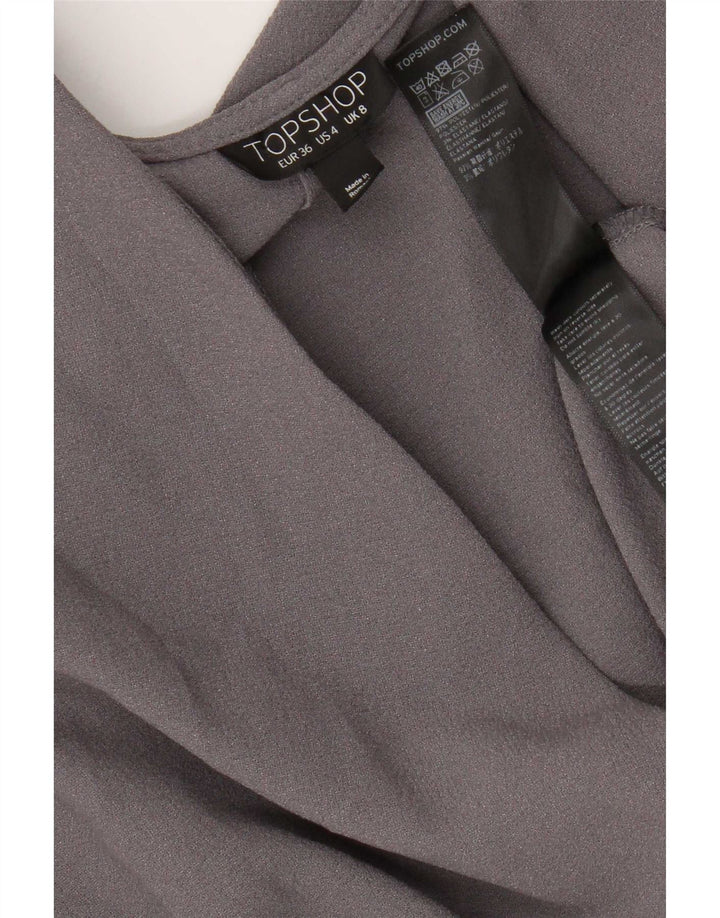 Topshop Γυναικείο φόρεμα με ρολό UK 8 Small Grey Polyester