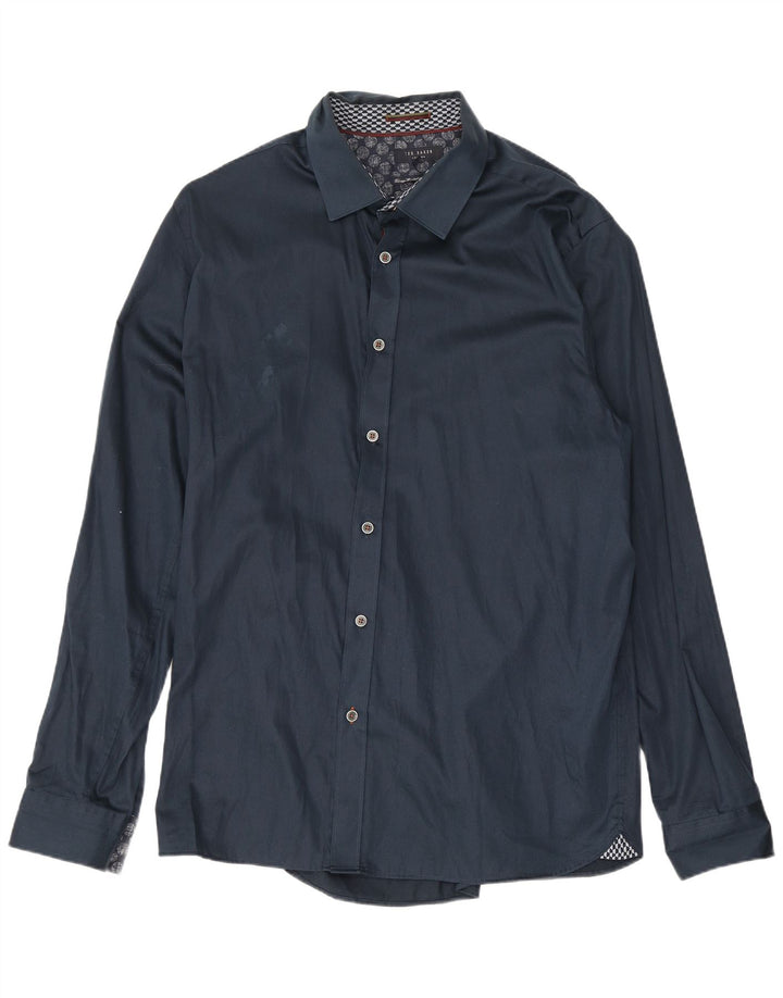 Ανδρικό πουκάμισο Ted Baker Νούμερο 6 2XL Navy Blue Βαμβακερό
