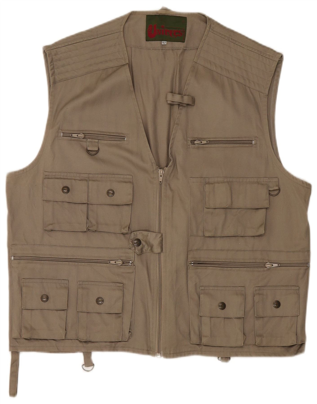 Univers Mens Utility Gilet IT 52 XL Beige Cotton