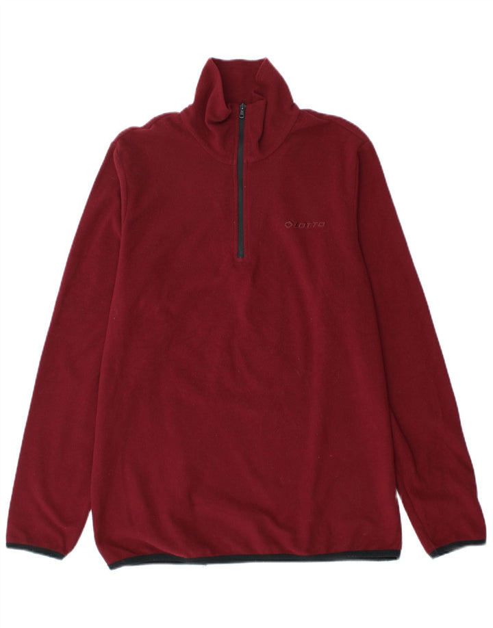 Lotto Ανδρικό φερμουάρ Fleece Jumper με μεσαίο μπορντό πολυεστέρα