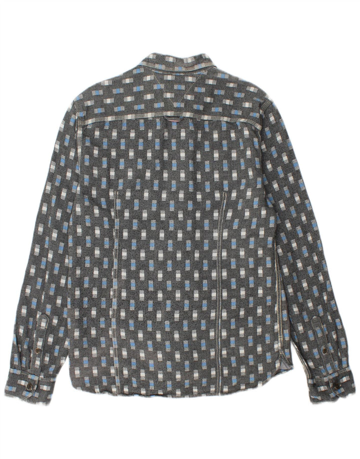 TOMMY HILFIGER Ανδρικό πουκάμισο μεγάλο γκρι γεωμετρικό βαμβακερό