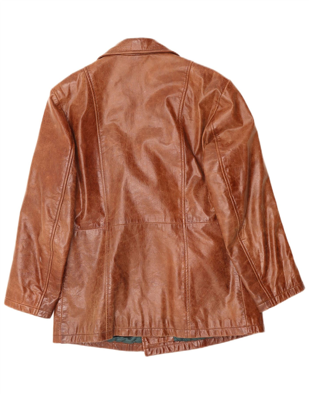 VINTAGE Ανδρικό Δερμάτινο Παλτό UK 38 Δερμάτινο Μεσαίο Καφέ