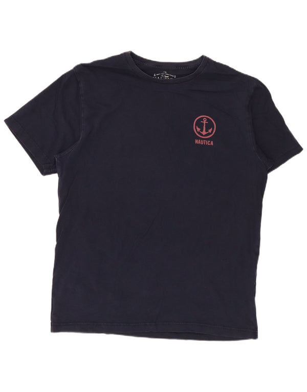 Ανδρικό γραφικό T-Shirt Nautica Top Large Navy Blue από βαμβάκι