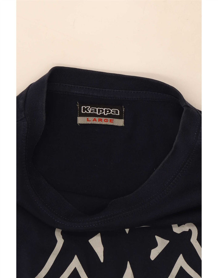 Ανδρικό γραφικό T-Shirt Kappa Top Large Navy Blue