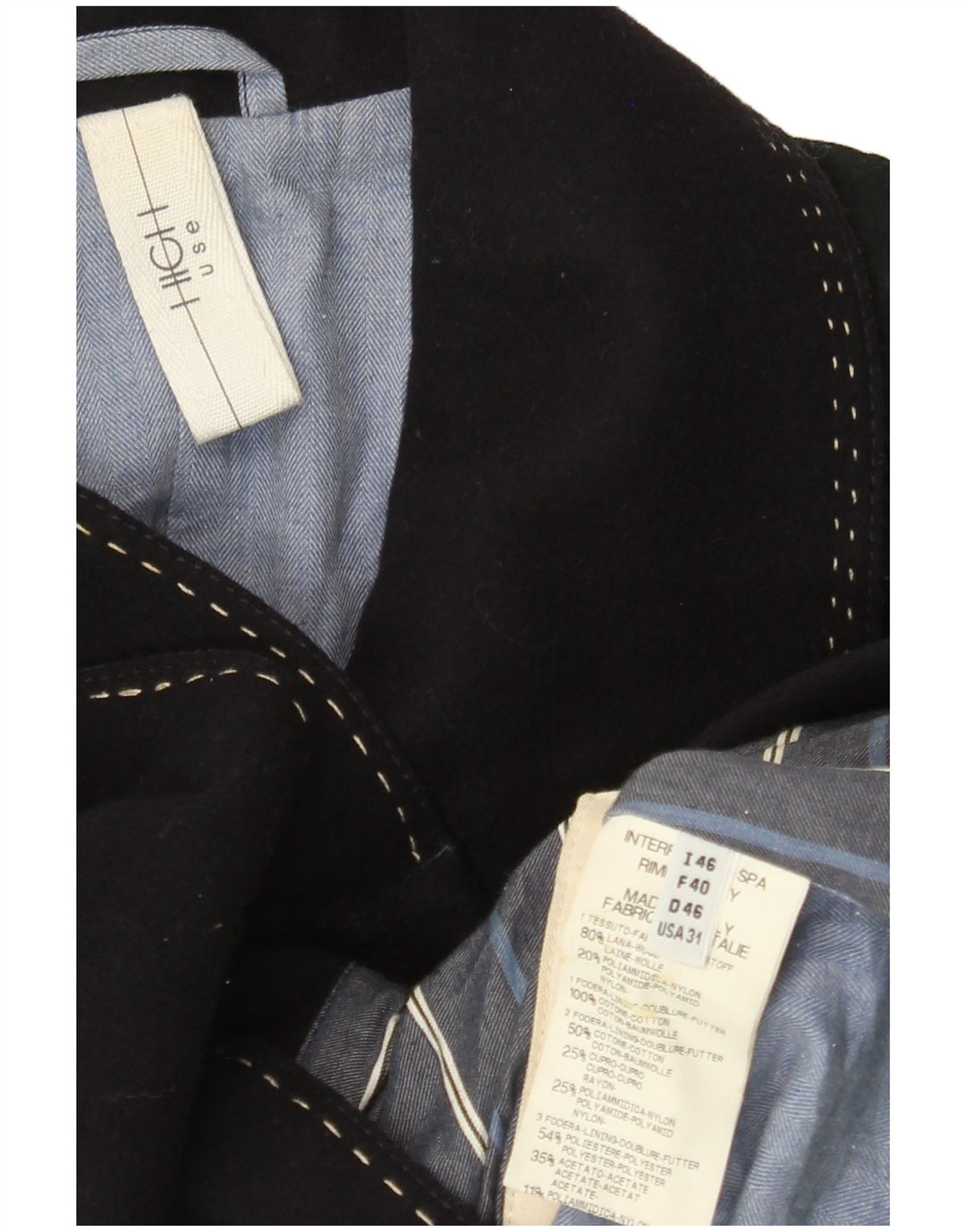 VINTAGE Ανδρικό παλτό μπιζελιού IT 46 Small Navy Blue Wool