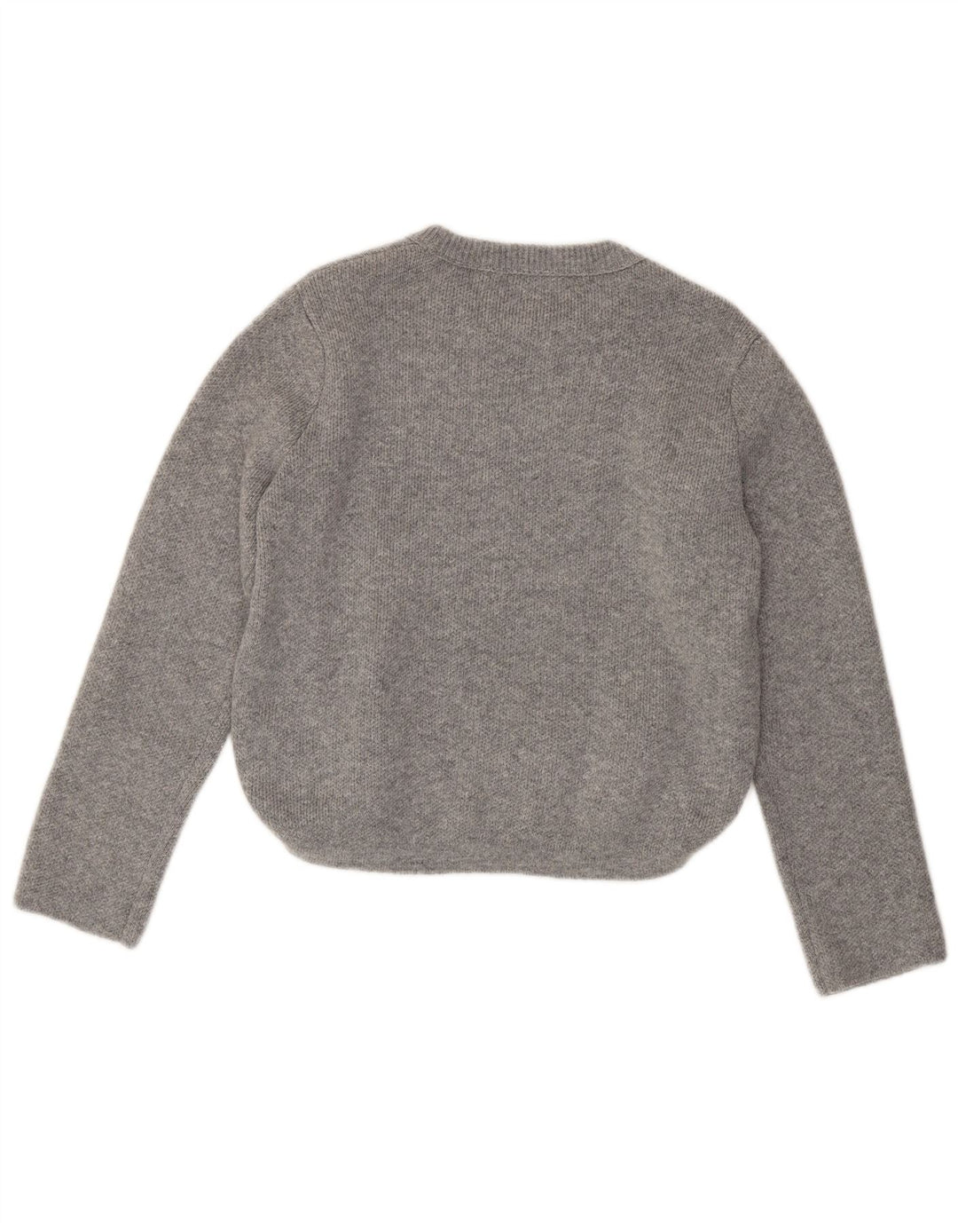 Zara Γυναικείο πουλόβερ με λαιμόκοψη UK 16 Large Grey Polyamide