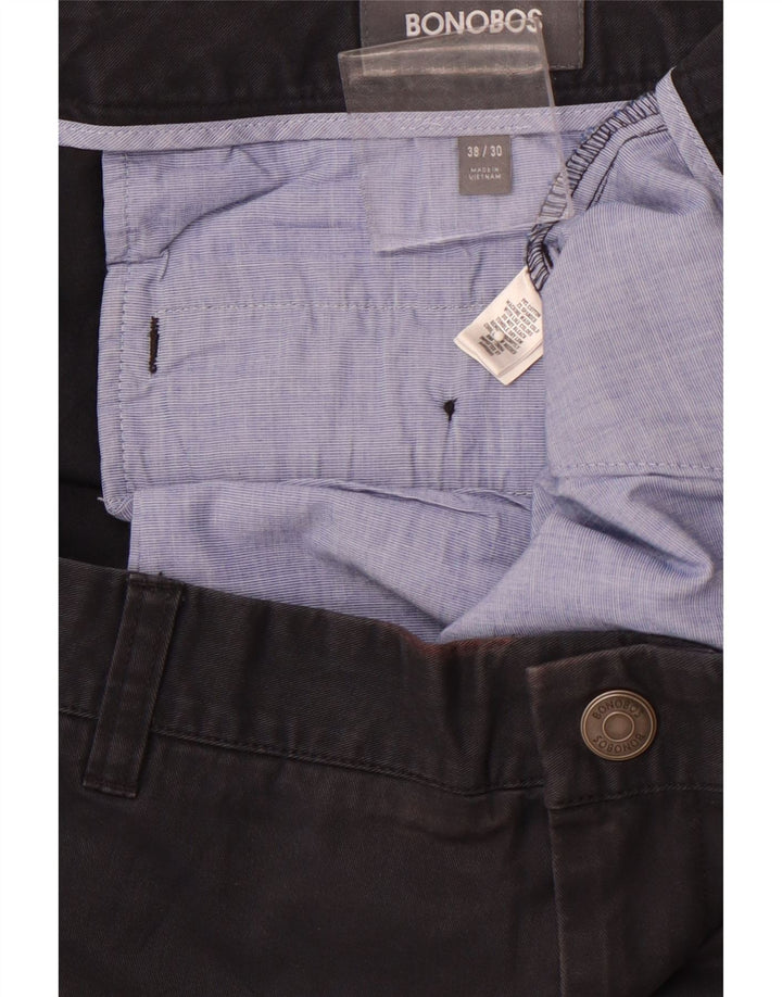 Ανδρικό ίσιο παντελόνι Chino BONOBOS W38 L30 Navy Blue Cotton