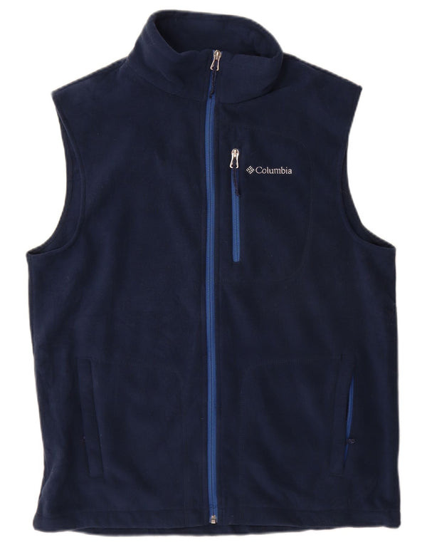 Columbia Mens Fleece Gilet UK 38 Medium Navy Blue Polyester