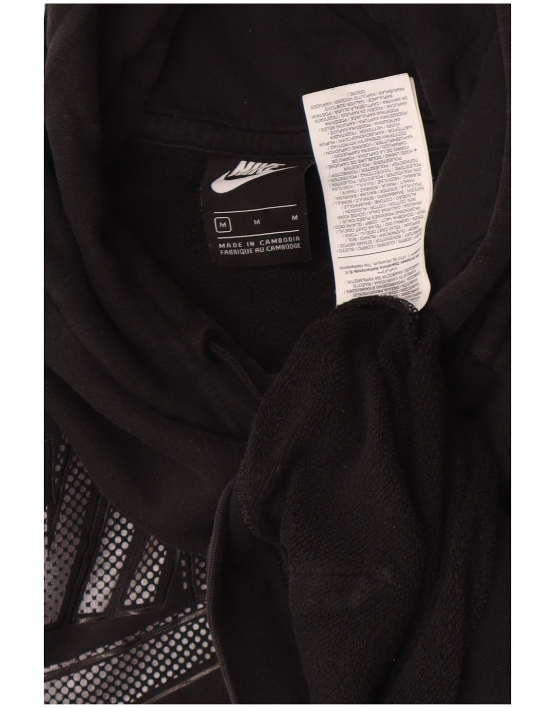 Ανδρικό γραφικό κουκούλα Nike, μεσαίο μαύρο βαμβακερό