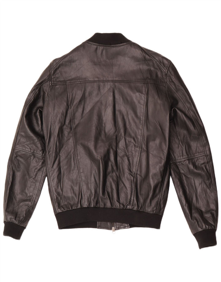 Vintage Ανδρικό Bomber Δερμάτινο Μπουφάν IT 48 Medium Black Leather