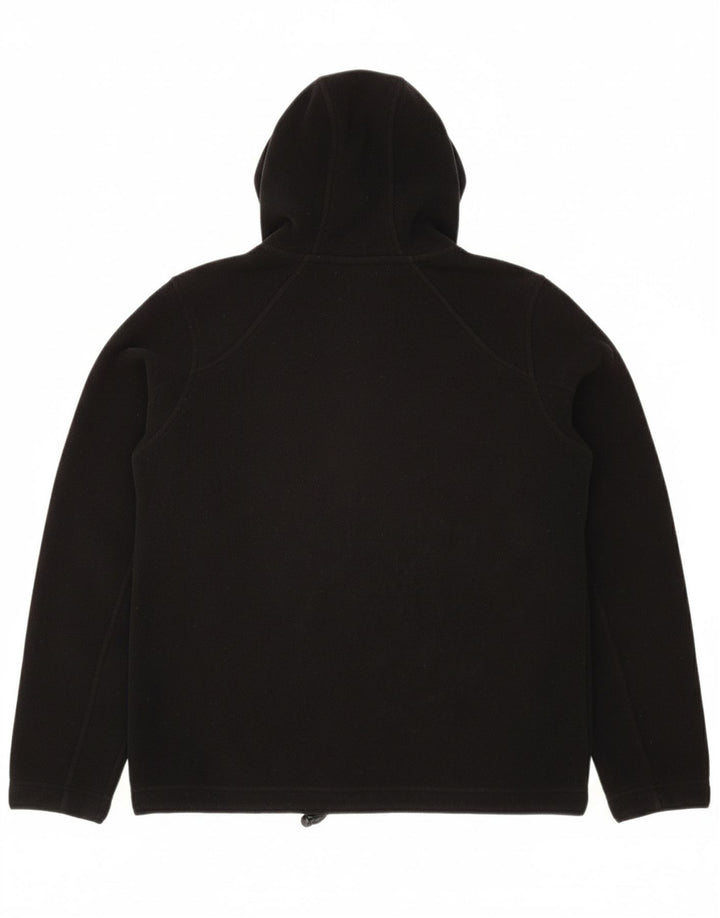 JACK WOLFSKIN Womens Hooded Fleece Jacket UK 10 Small Black Polyester