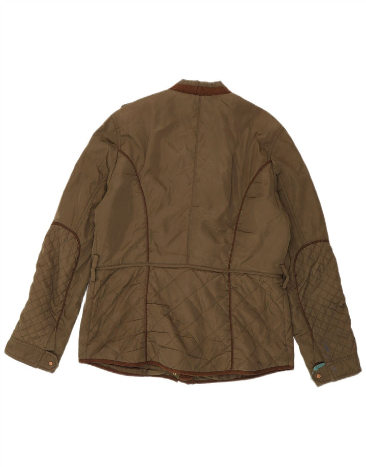 Zara Γυναικείο Military Quilted Jacket UK 16 Large Khaki
